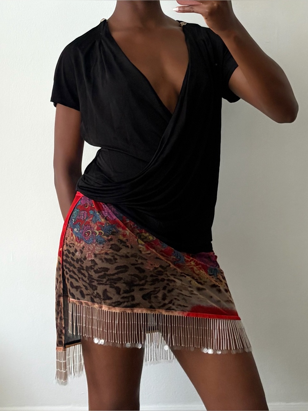 Vintage Roberto Cavalli low neck top
